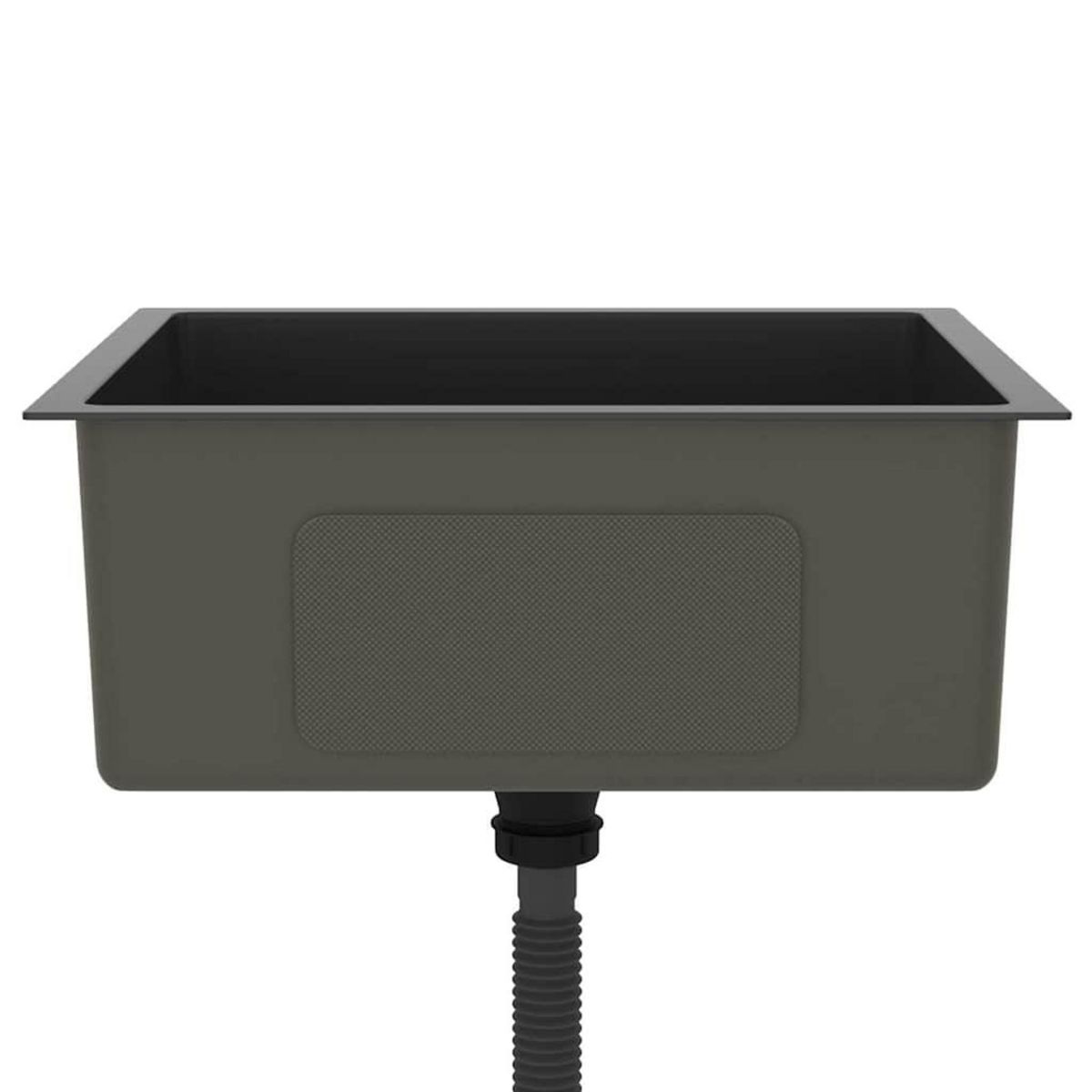 VIDAXL Evier de cuisine fait main Noir Acier inoxydable