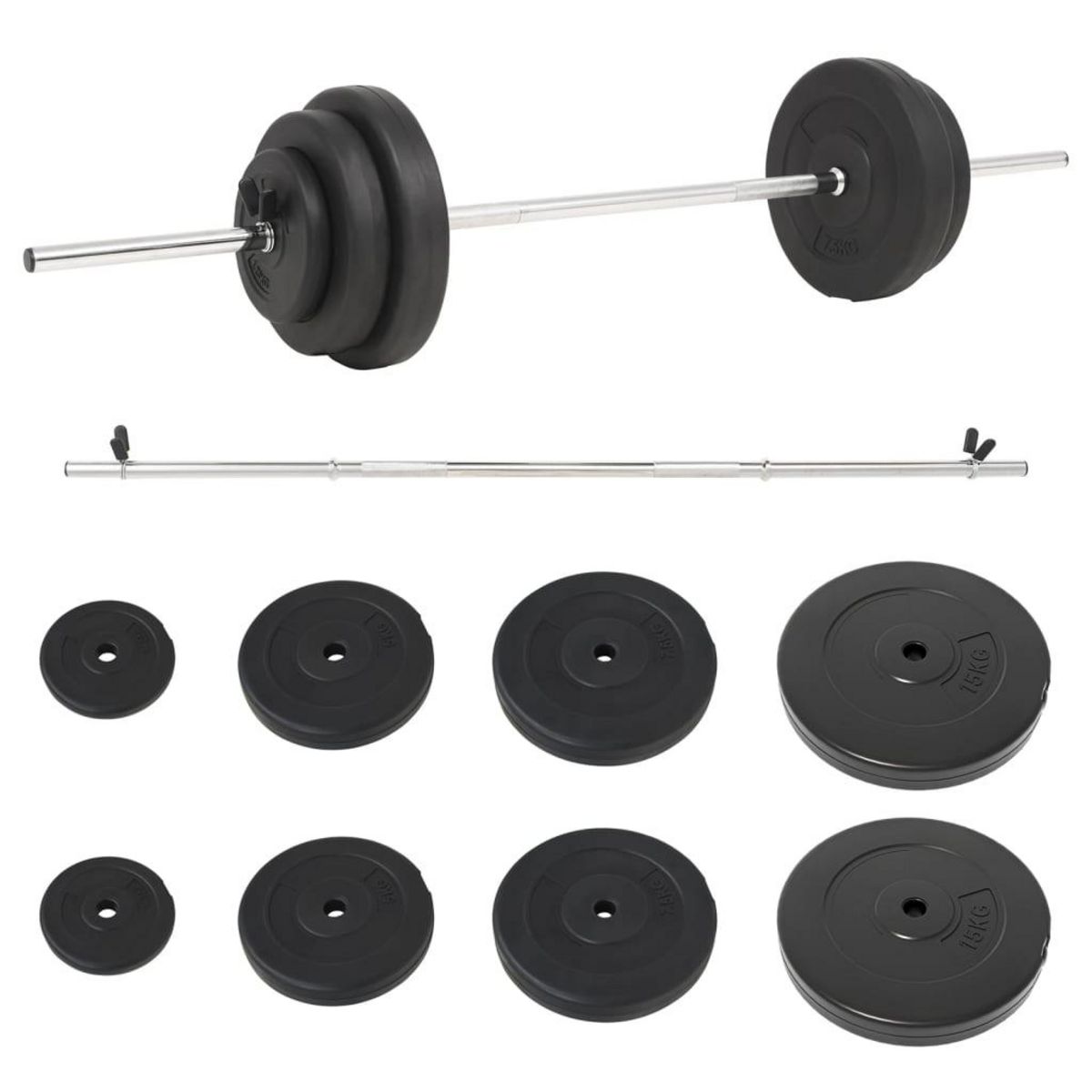 VIDAXL Barre d'halteres avec plaques 60 kg