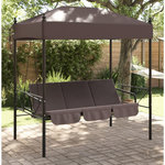 VIDAXL Balancelle de jardin avec auvent marron cafe acier