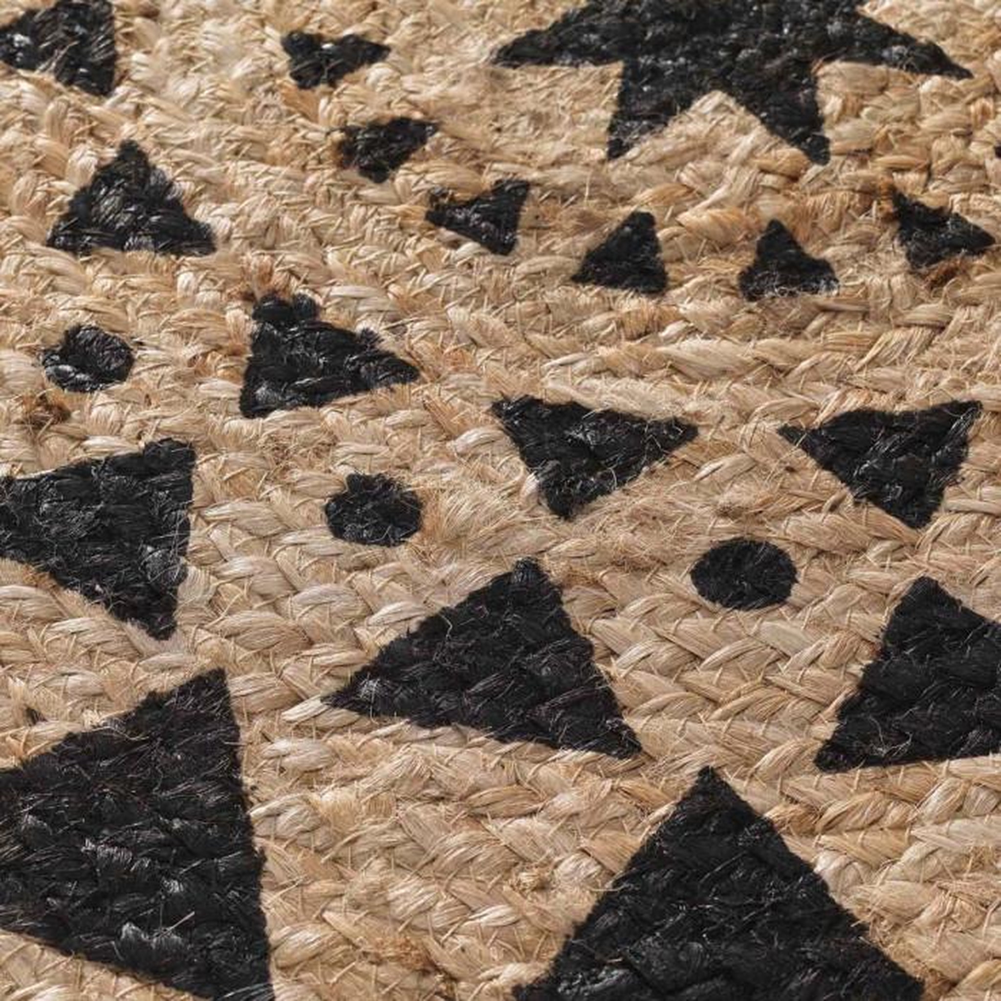 Voir la diapositive 2 : Paris Prix Tapis Déco en Jute Imprimé  Silha  90cm Noir