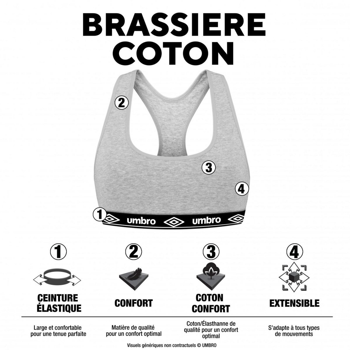 UMBRO Lot de 3 Brassières femme