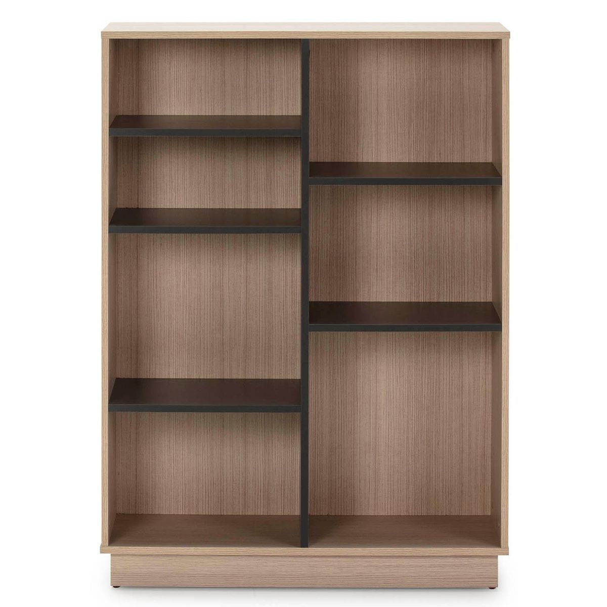 VS VENTA-STOCK Étagère Bibliothèque Vigo 110x80 cm , étagère pour bureau, couleur Chêne et Gris