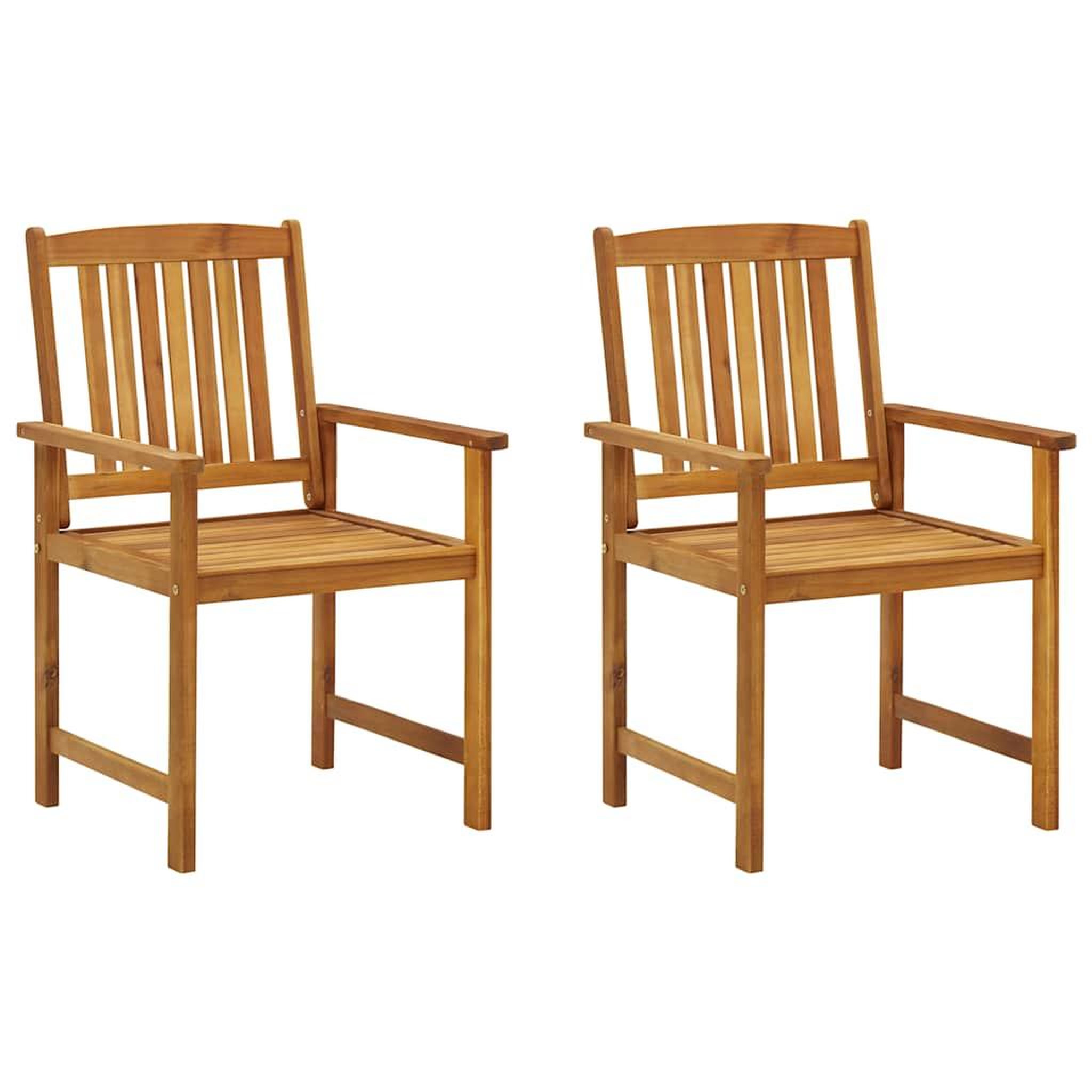 Voir la diapositive 3 : VIDAXL Chaises de jardin avec coussins lot de 2 Bois d'acacia massif