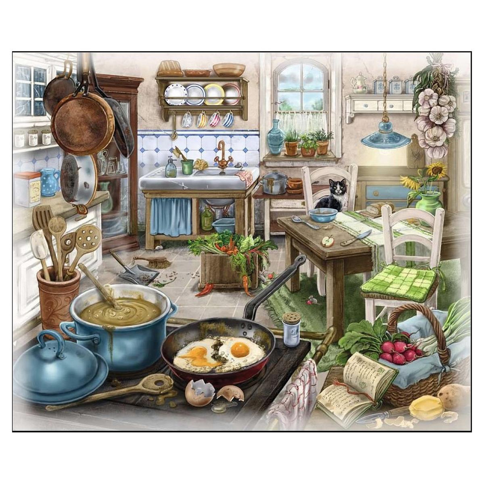 Voir la diapositive 2 : RAVENSBURGER Escape Puzzle 99p - La cuisine du manoir