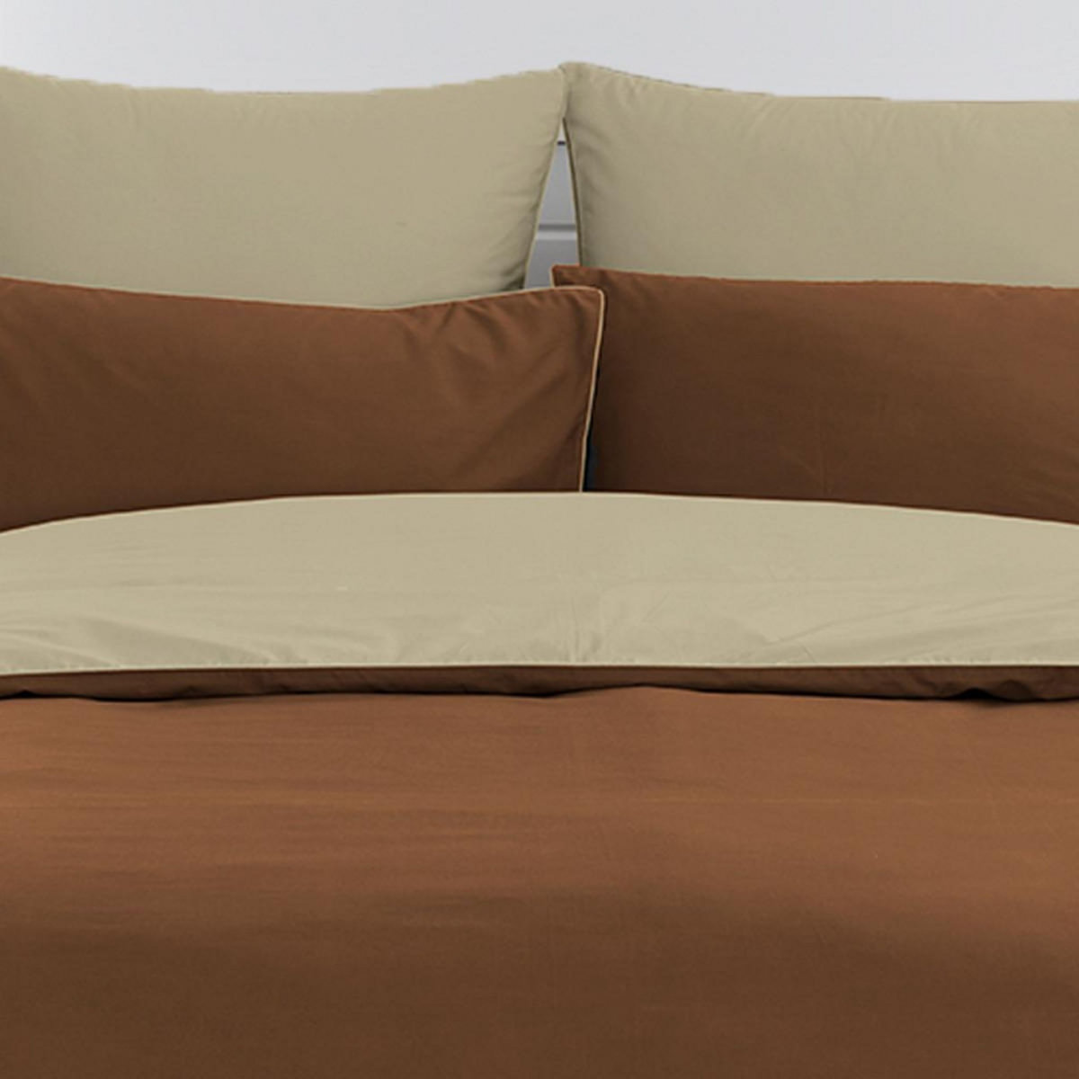 Sensei Maison Housse de couette bicolore en percale coton DOZMARY