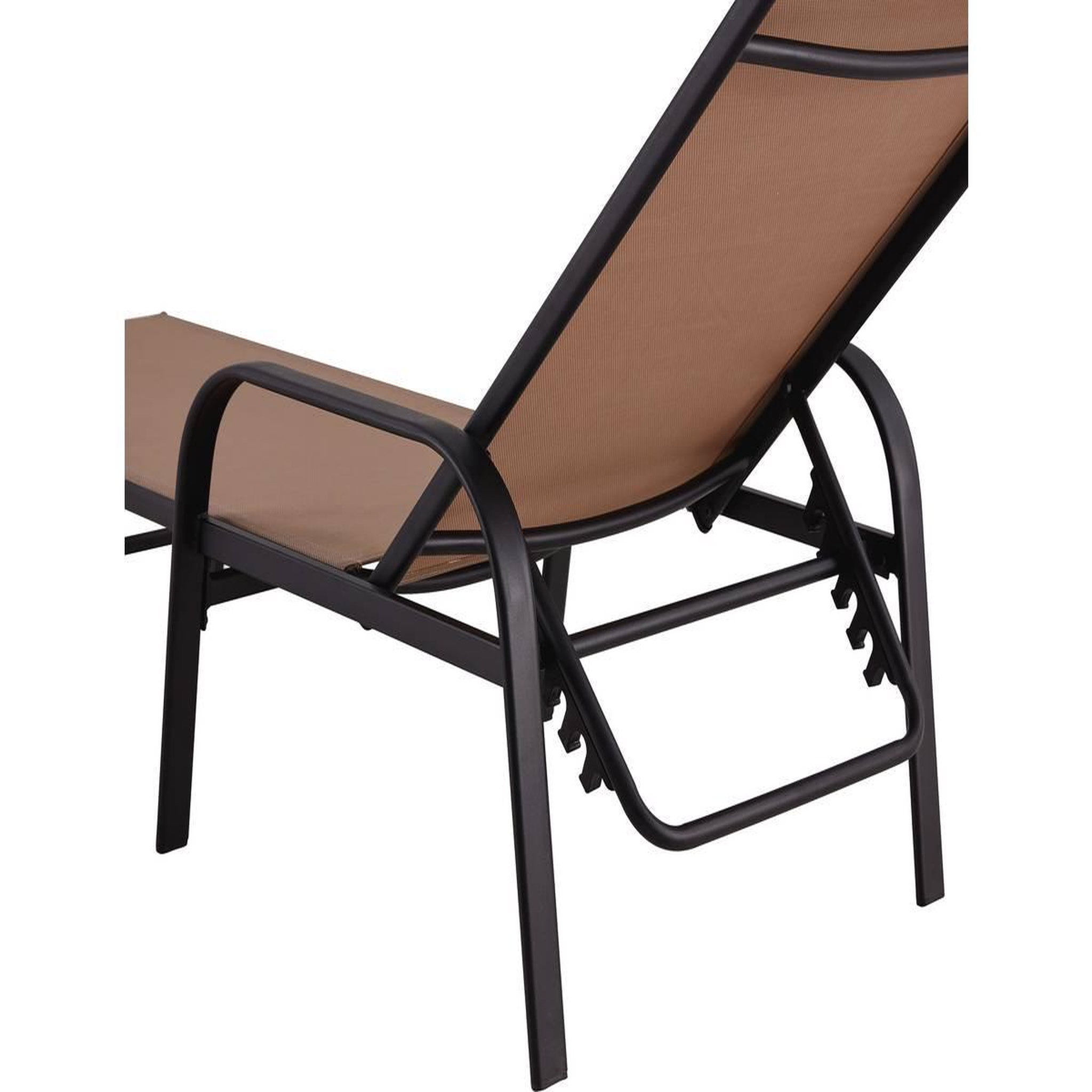 Voir la diapositive 3 : Habitat et Jardin Lot de 2 bains de soleil en métal avec accoudoirs  farniente  - taupe