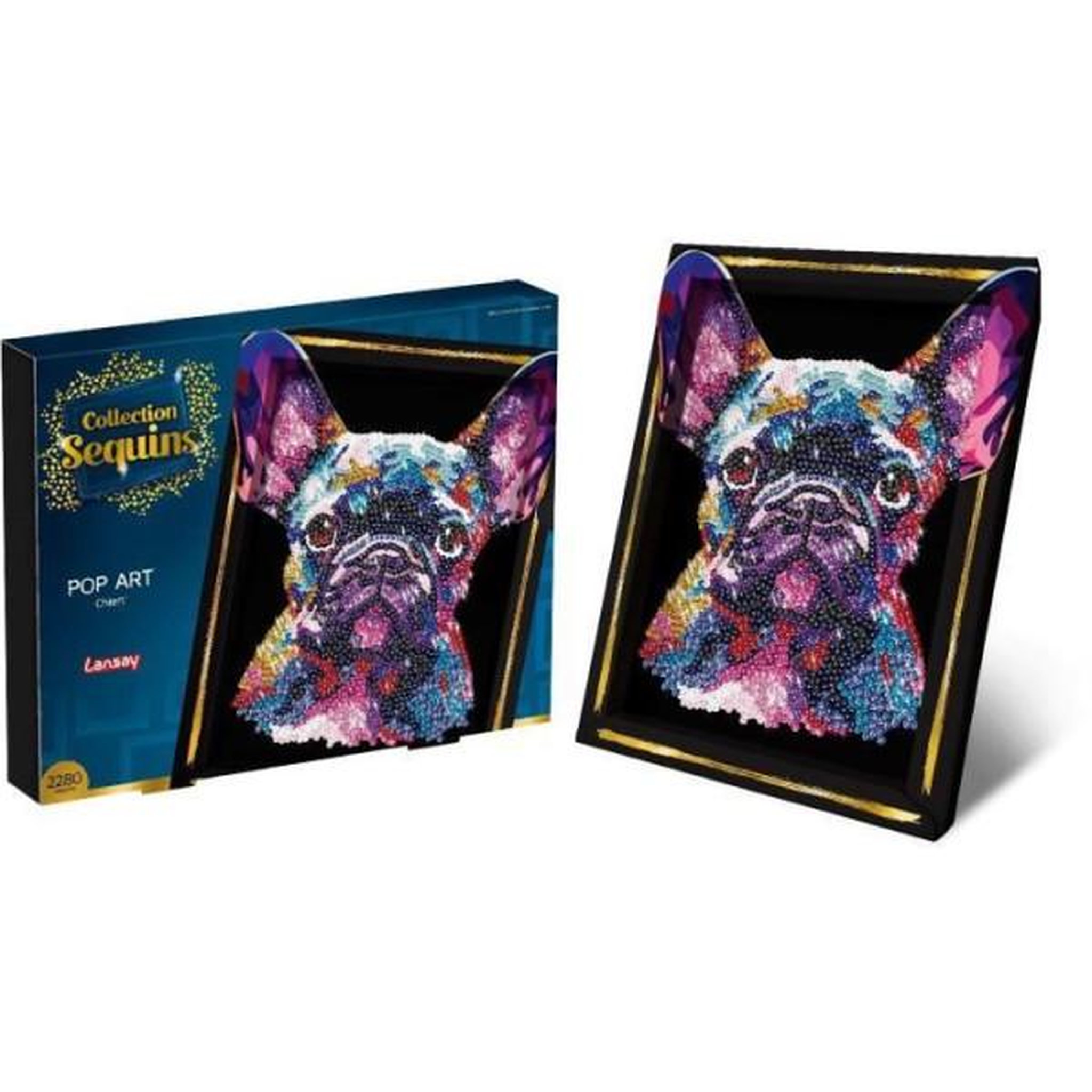 Voir la diapositive 3 : LANSAY Kit loisir créatif - LANSAY - Collection Sequins - Pop art chien - Des 14 ans