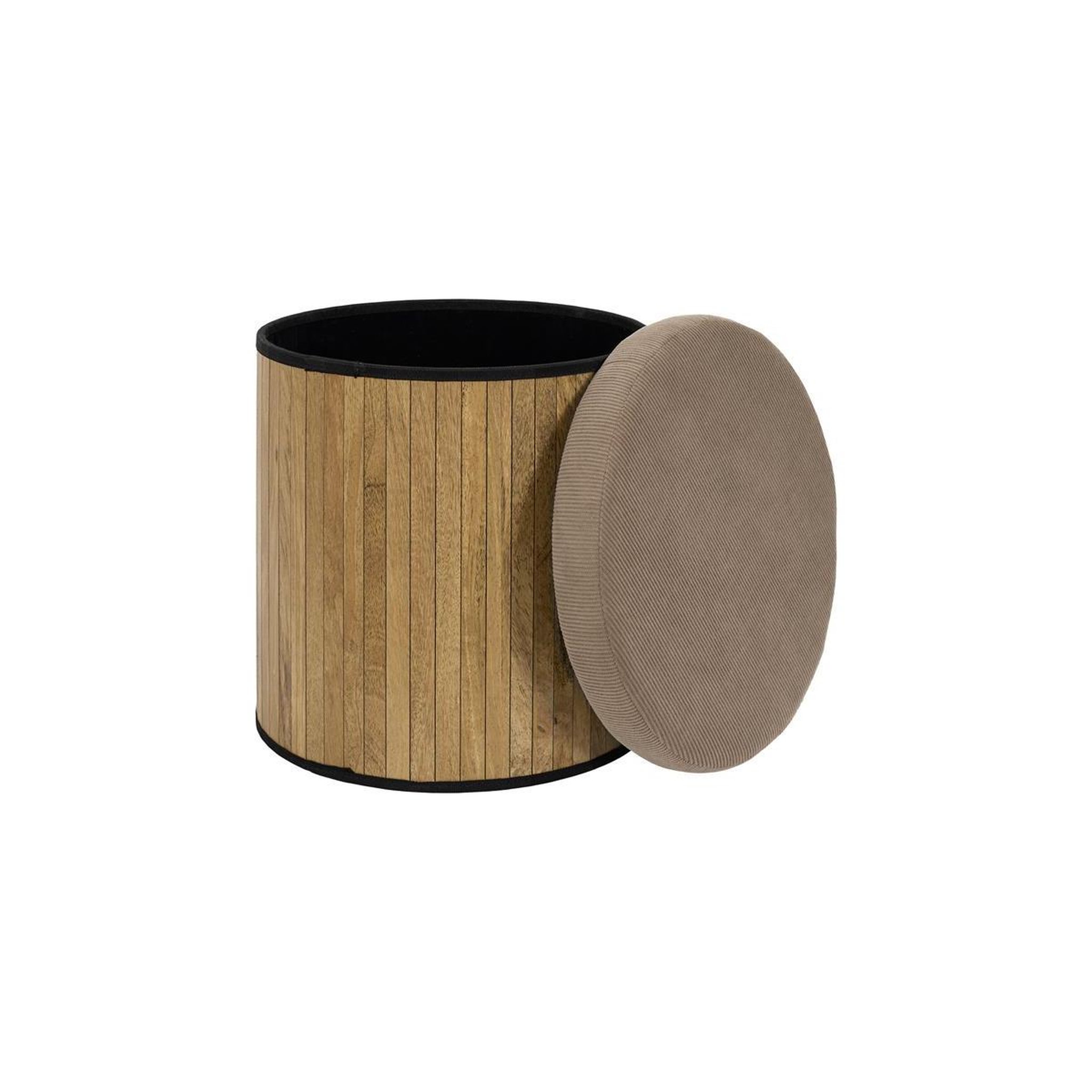 Voir la diapositive 2 : The Home Deco Factory Pouf coffre pliable  jules  38cm taupe