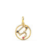 Voir la diapositive 1 : L'ATELIER D'AZUR Pendentif Médaille Or 18 Carats 750 Jaune - Constellation Zodiaque Lion - Chaine Offerte