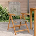VIDAXL Chaises de jardin lot de 2 gris bois massif d'acacia et rotin