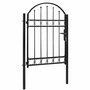 Voir la diapositive 2 : VIDAXL Portail de cloture avec partie superieure arquee en acier 104 x 125 cm Noir