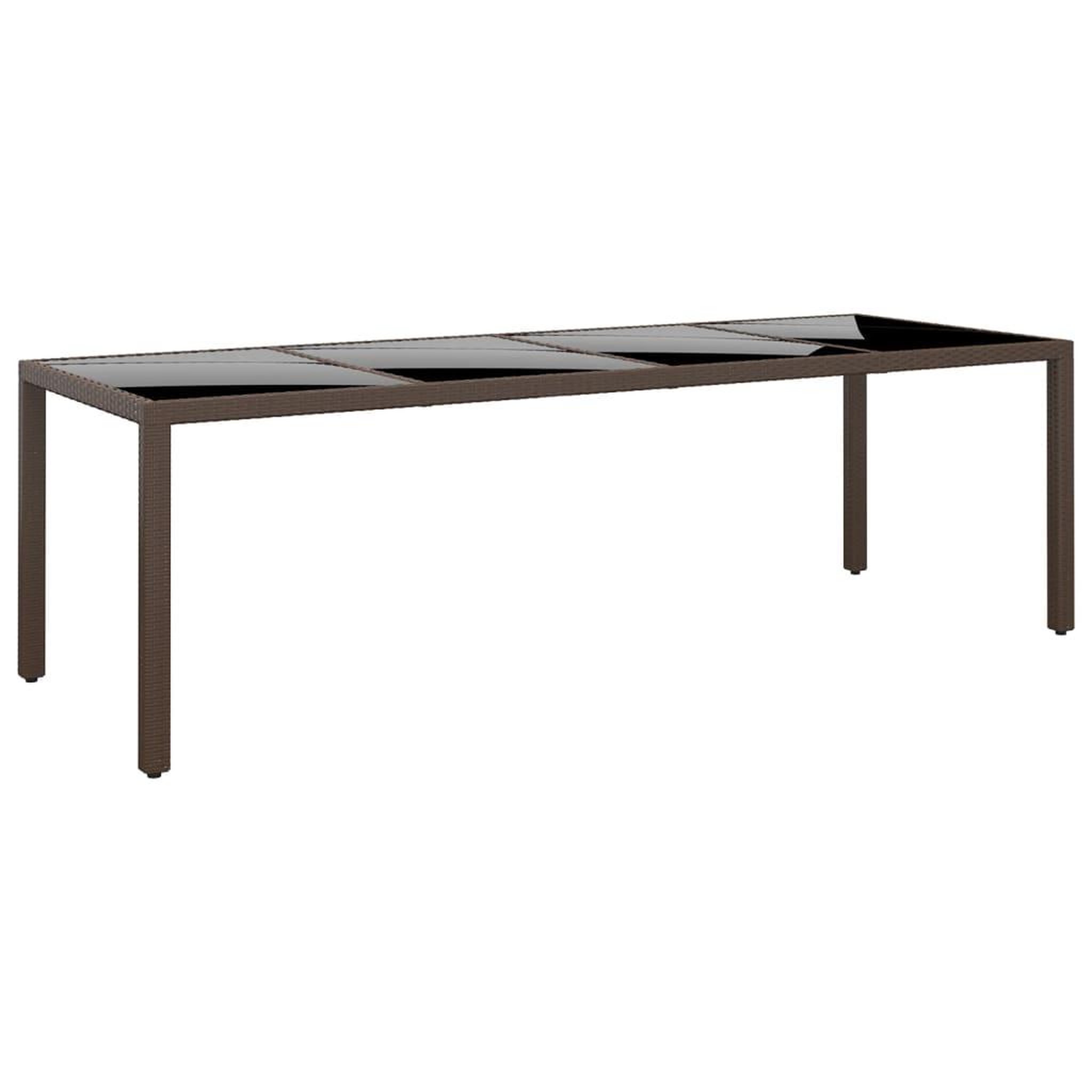 Voir la diapositive 1 : VIDAXL Table de jardin avec dessus en verre marron resine tressee