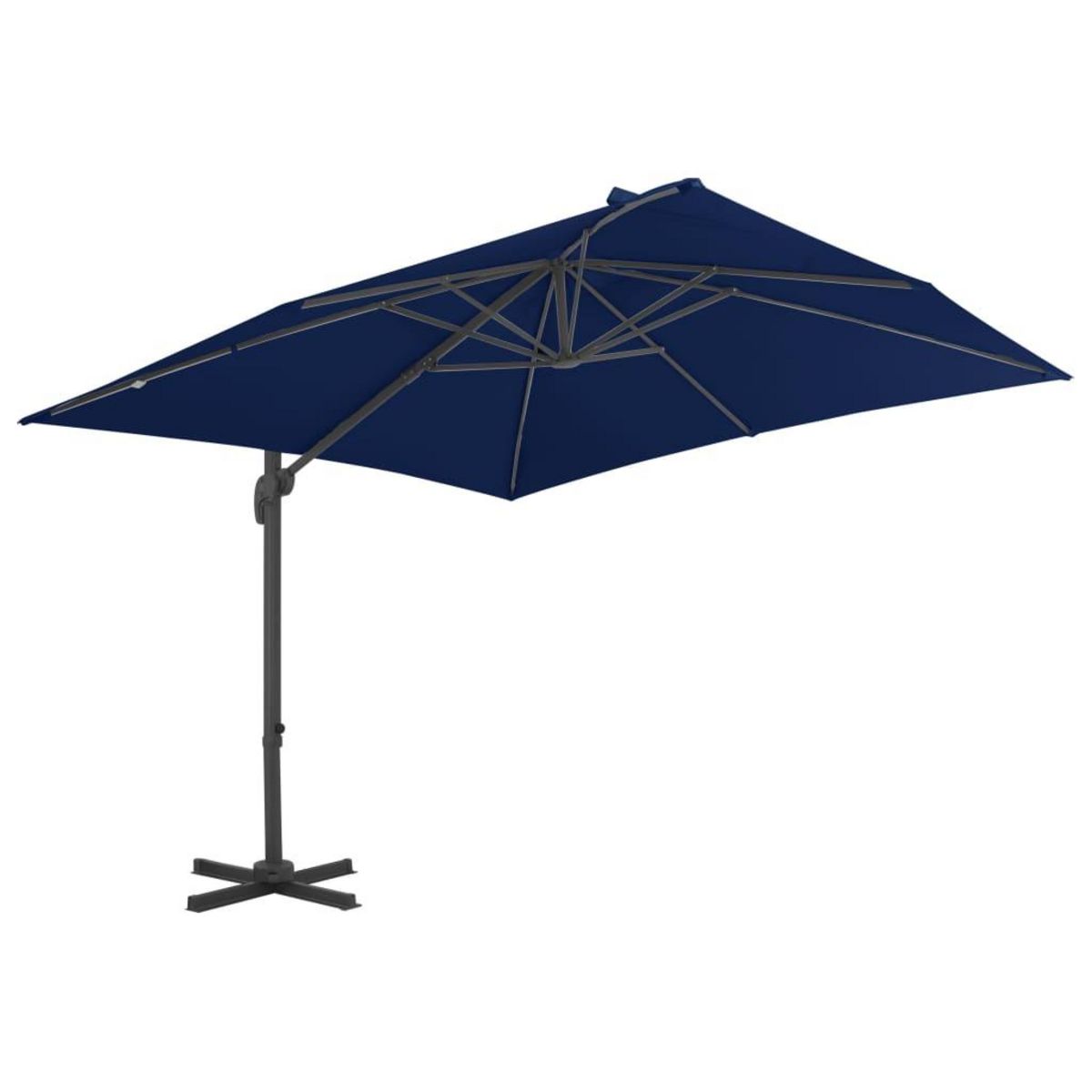 VIDAXL Parasol de jardin en porte-a-faux et mat en aluminium bleu azur
