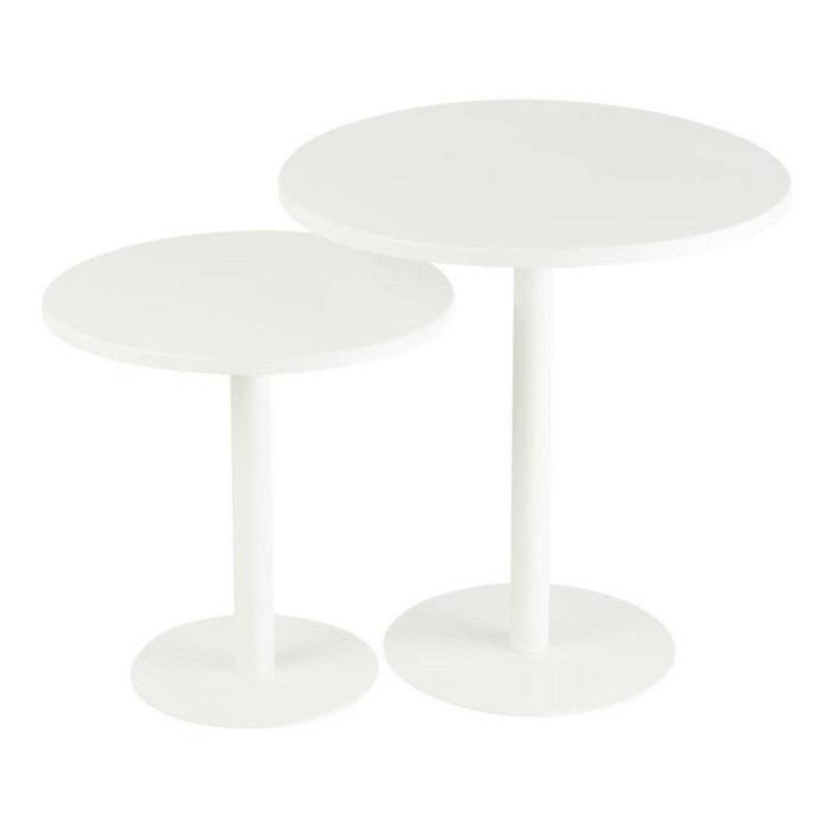 Paris Prix Lot de 2 Tables d'Appoint en Métal  Ice  50cm Blanc