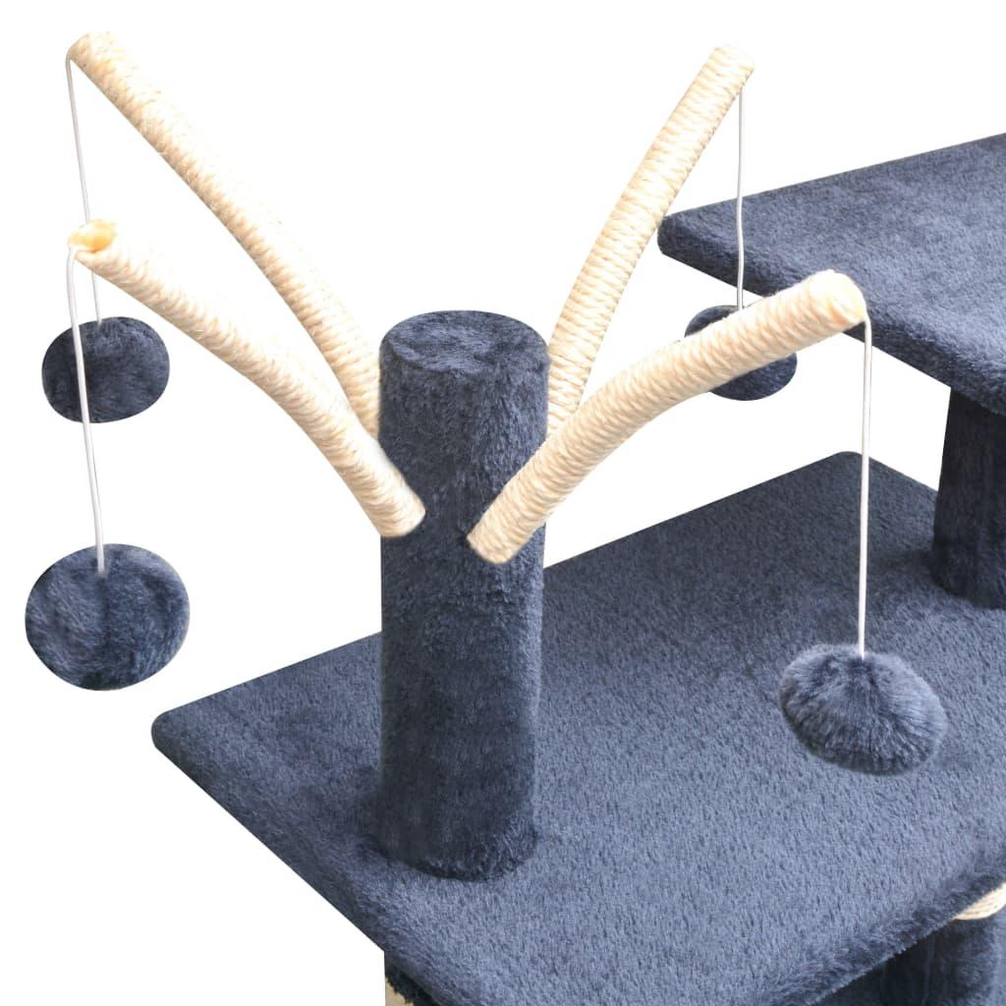 Voir la diapositive 4 : VIDAXL Arbre a chat avec griffoirs en sisal 125 cm Bleu fonce