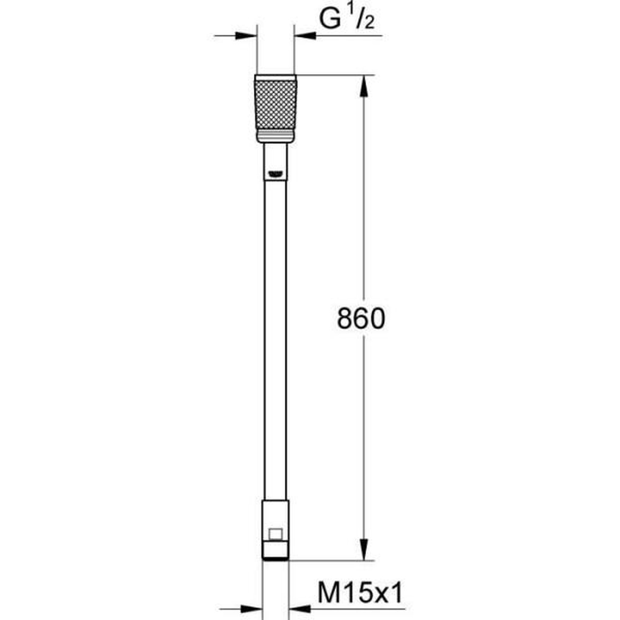 Voir la diapositive 2 : Grohe Flexible pour douche métal chromé M15X1/2 - GROHE - 46104-000