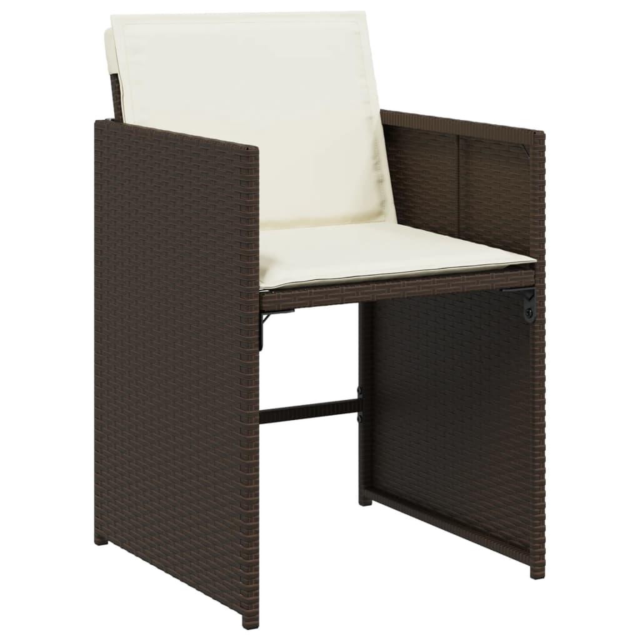 Voir la diapositive 5 : VIDAXL Ensemble a manger de jardin 5 pcs et coussins marron poly rotin
