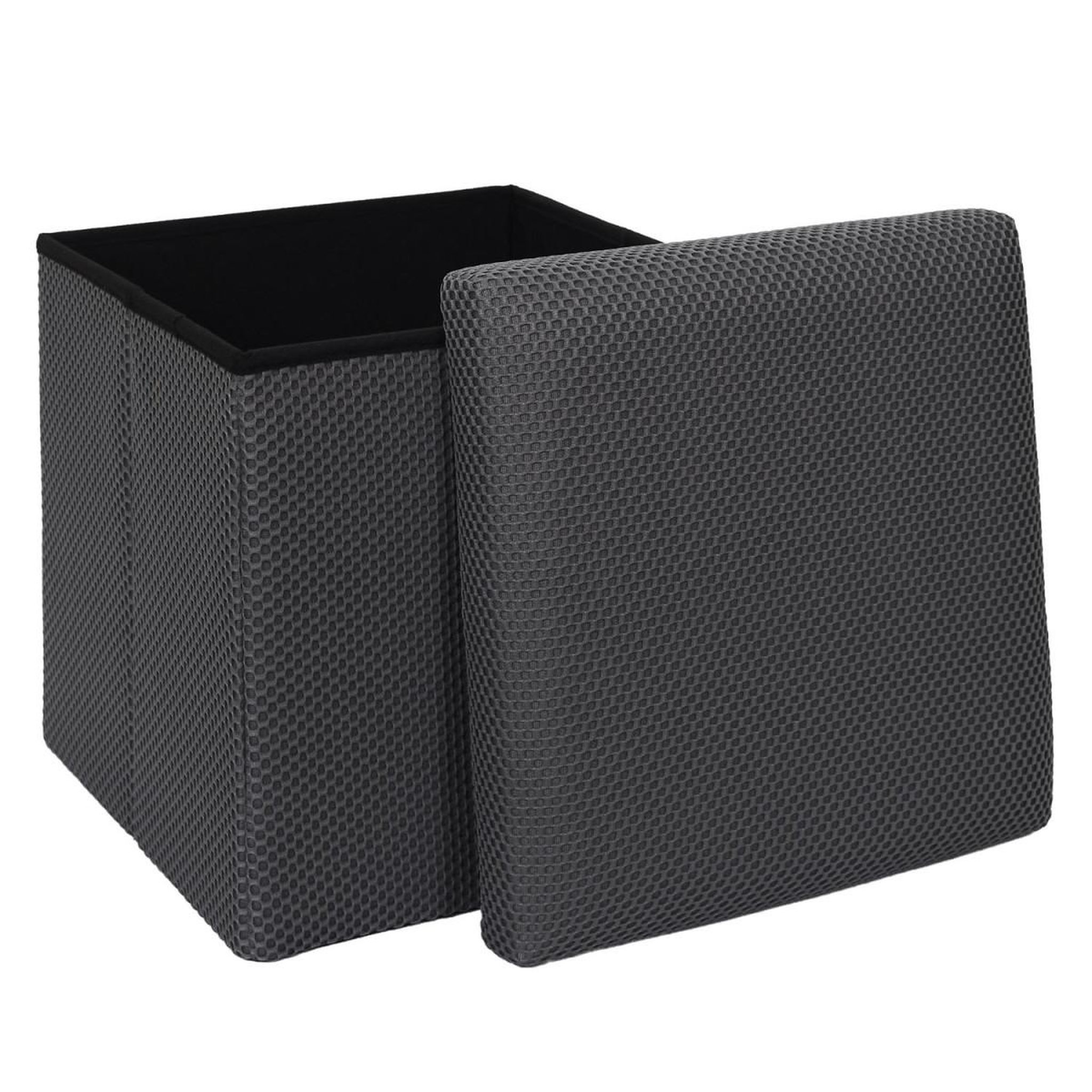 Voir la diapositive 3 : The Home Deco Factory Pouf coffre pliable  atome  38cm gris