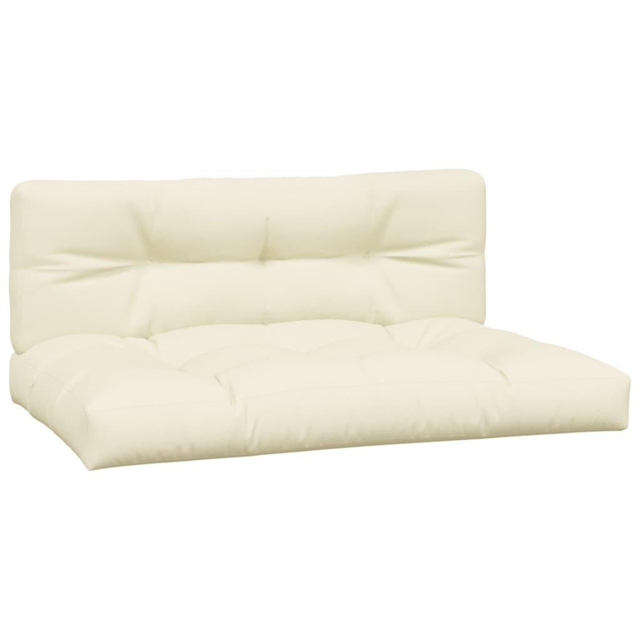 Voir la diapositive 2 : VIDAXL Coussins de palette lot de 2 creme tissu