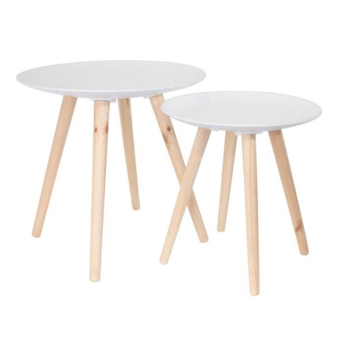 Paris Prix Lot de 2 Tables Gigognes  Sanda  49cm Blanc