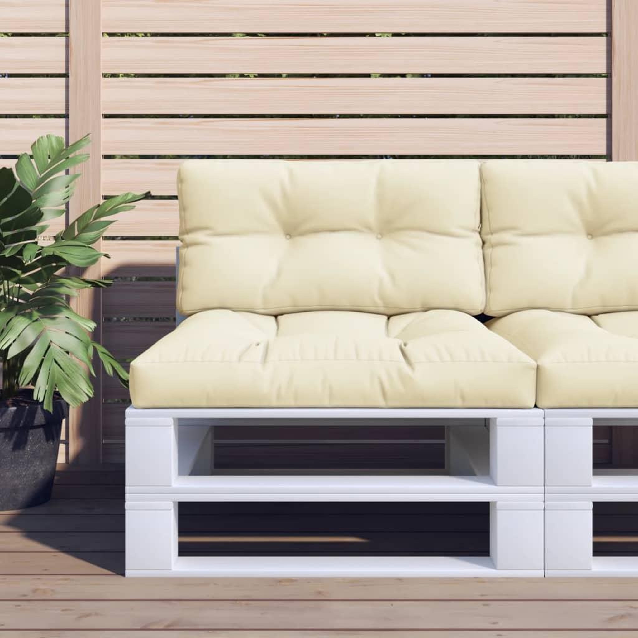VIDAXL Coussin de palette creme 70x40x12 cm tissu