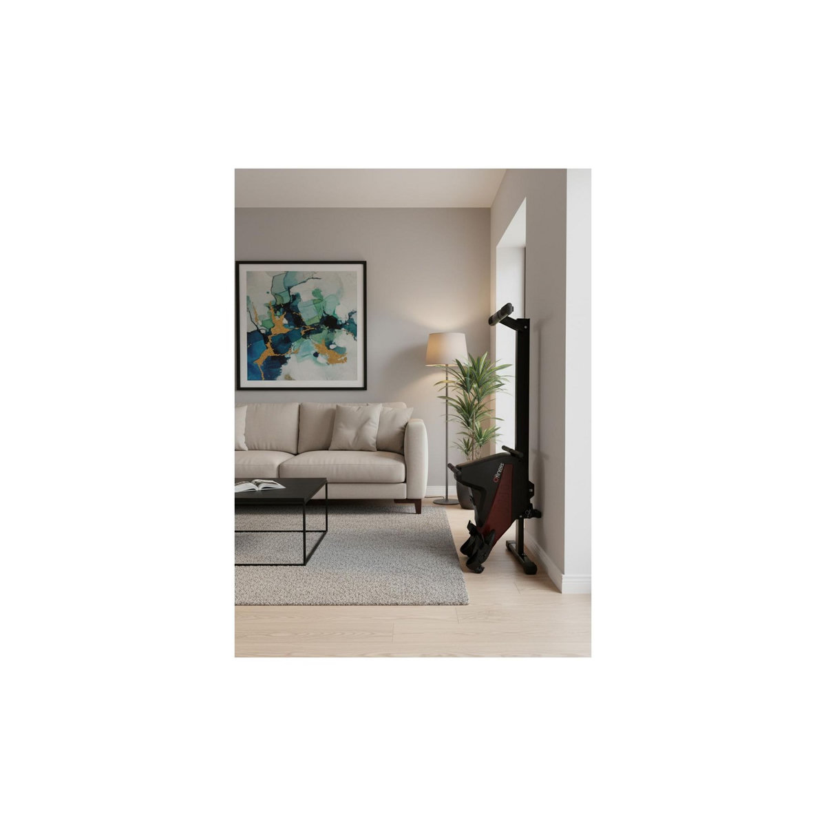 O'Fitness Rameur d'appartement à tirage central - O'Fitness - Compteur 5 fonctions - Roue magnétique : 5 Kg