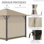 Voir la diapositive 5 : OUTSUNNY Tonnelle barnum de jardin 2,97L x 2,97l m avec 4 parois latérales amovibles - toit avec évent - porte zippée - armature aluminium et acier - beige
