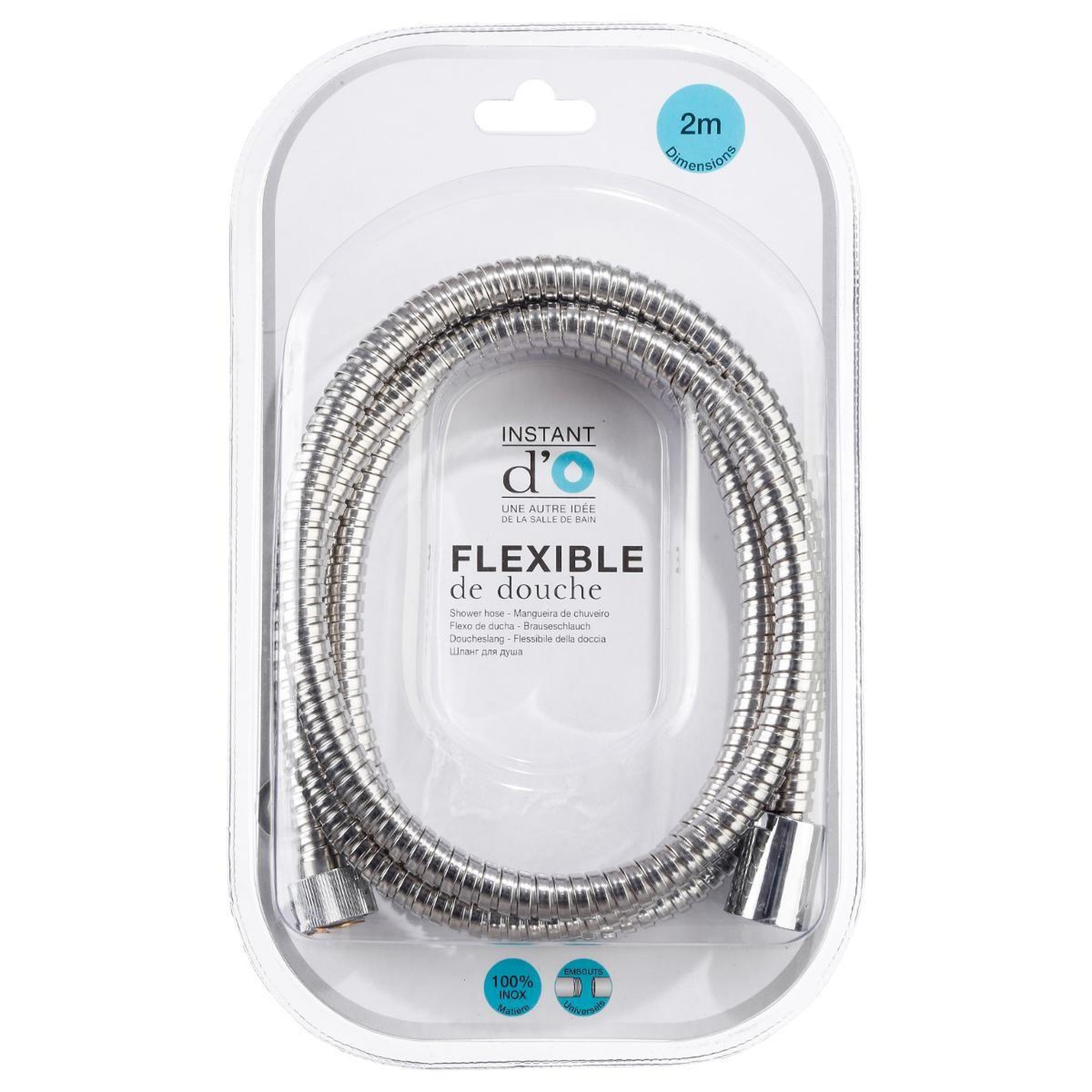 Voir la diapositive 3 : FIVE Flexible de douche  inox  2m argent