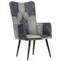 Voir la diapositive 2 : VIDAXL Chaise a oreilles Gris Cuir veritable