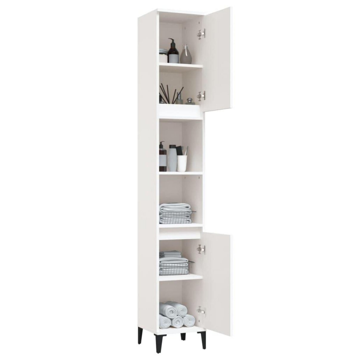 VIDAXL Armoire de salle de bain blanc 30x30x190 cm bois d'ingenierie