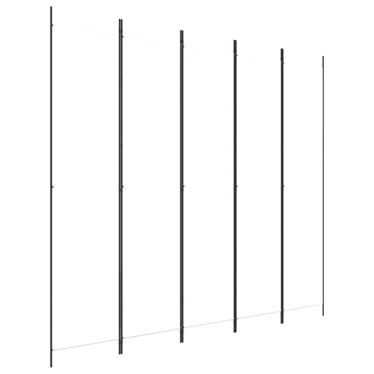 VIDAXL Cloison de separation 5 panneaux Blanc 250x220 cm Tissu