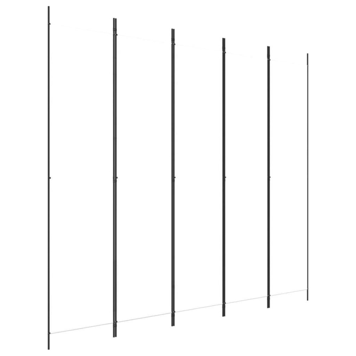VIDAXL Cloison de separation 5 panneaux Blanc 250x220 cm Tissu