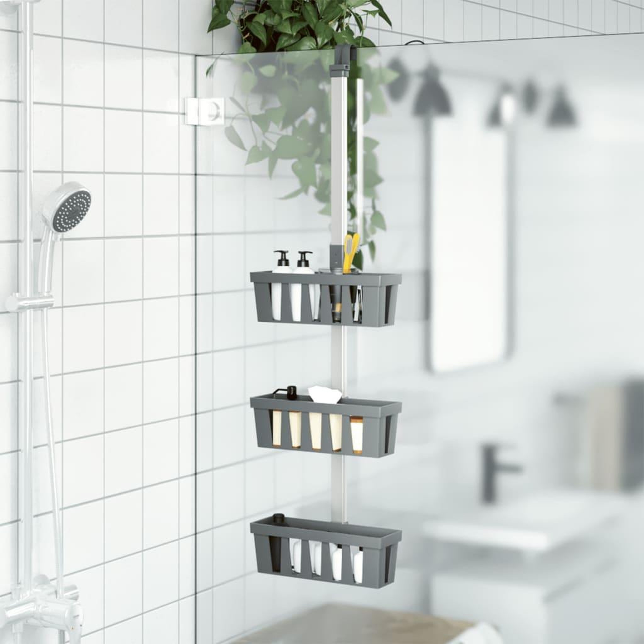 VIDAXL Etagere de douche suspendue 30x15x(67-105) cm aluminium