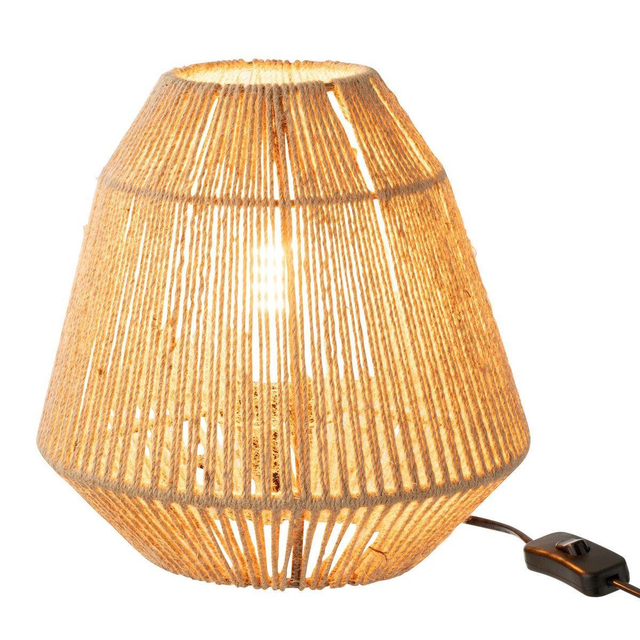 Voir la diapositive 2 : J-LINE Lampe à poser en jute  tina  26cm naturel