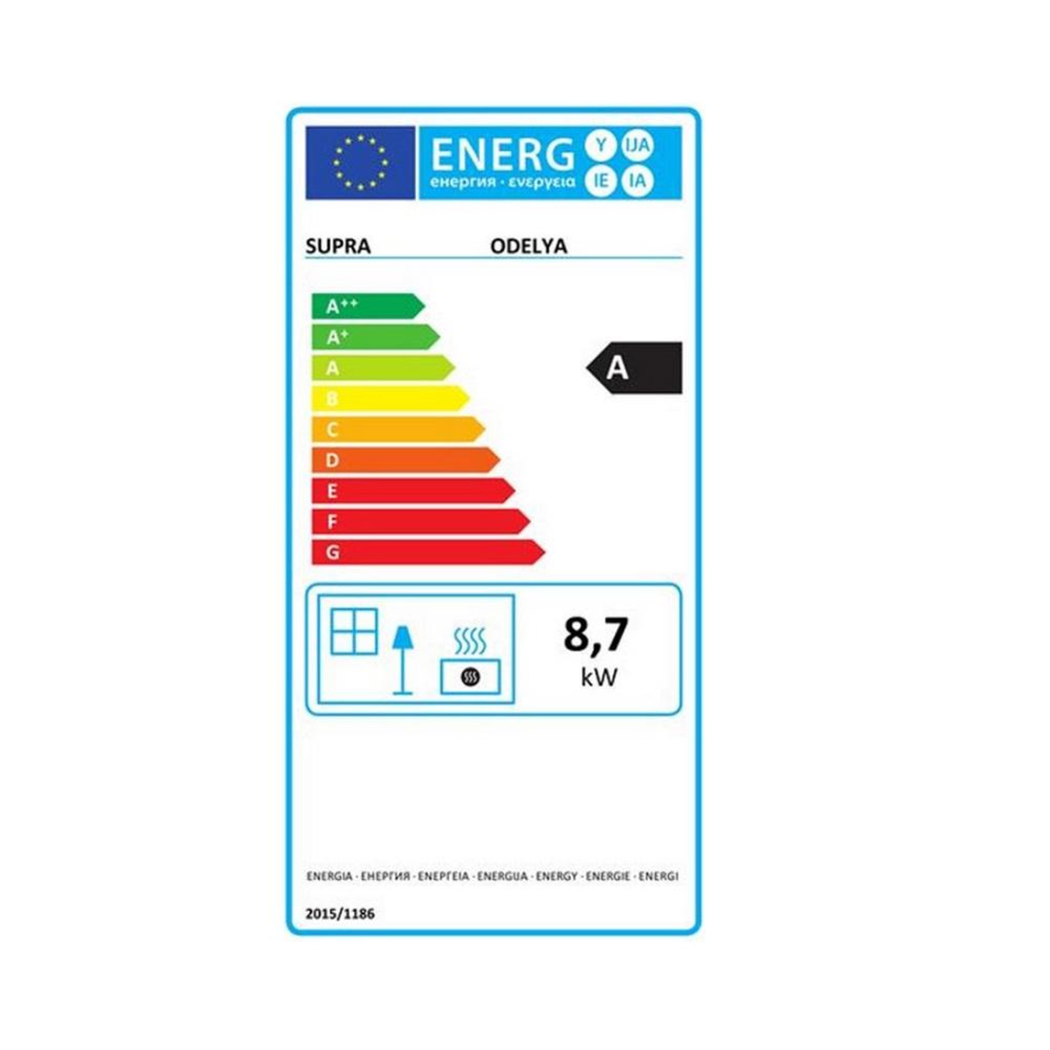 Voir la diapositive 2 : Supra Poêle à bois fonte 8.7kw noir - fr9016140b