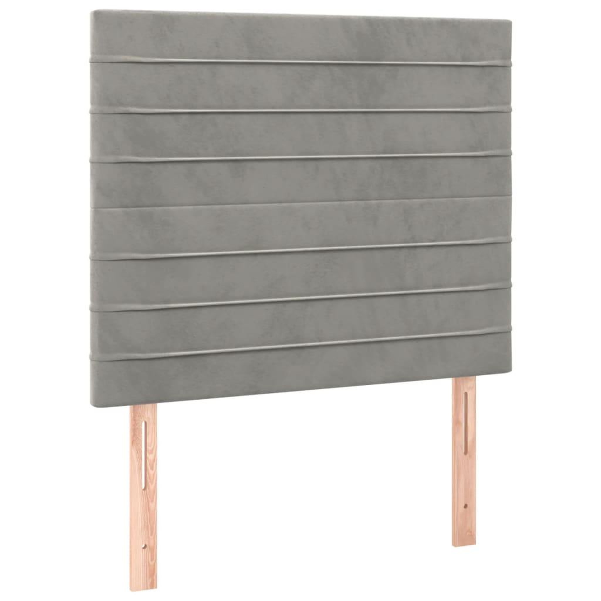 Voir la diapositive 2 : VIDAXL Tetes de lit 2 pcs Gris clair 90x5x78/88 cm Velours