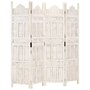 Voir la diapositive 1 : VIDAXL Cloison de separation 4 panneaux Blanc 160x165 cm Bois manguier