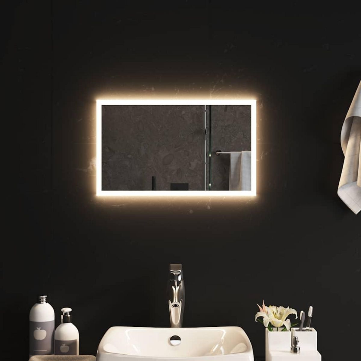 VIDAXL Miroir de salle de bain a LED 50x30 cm
