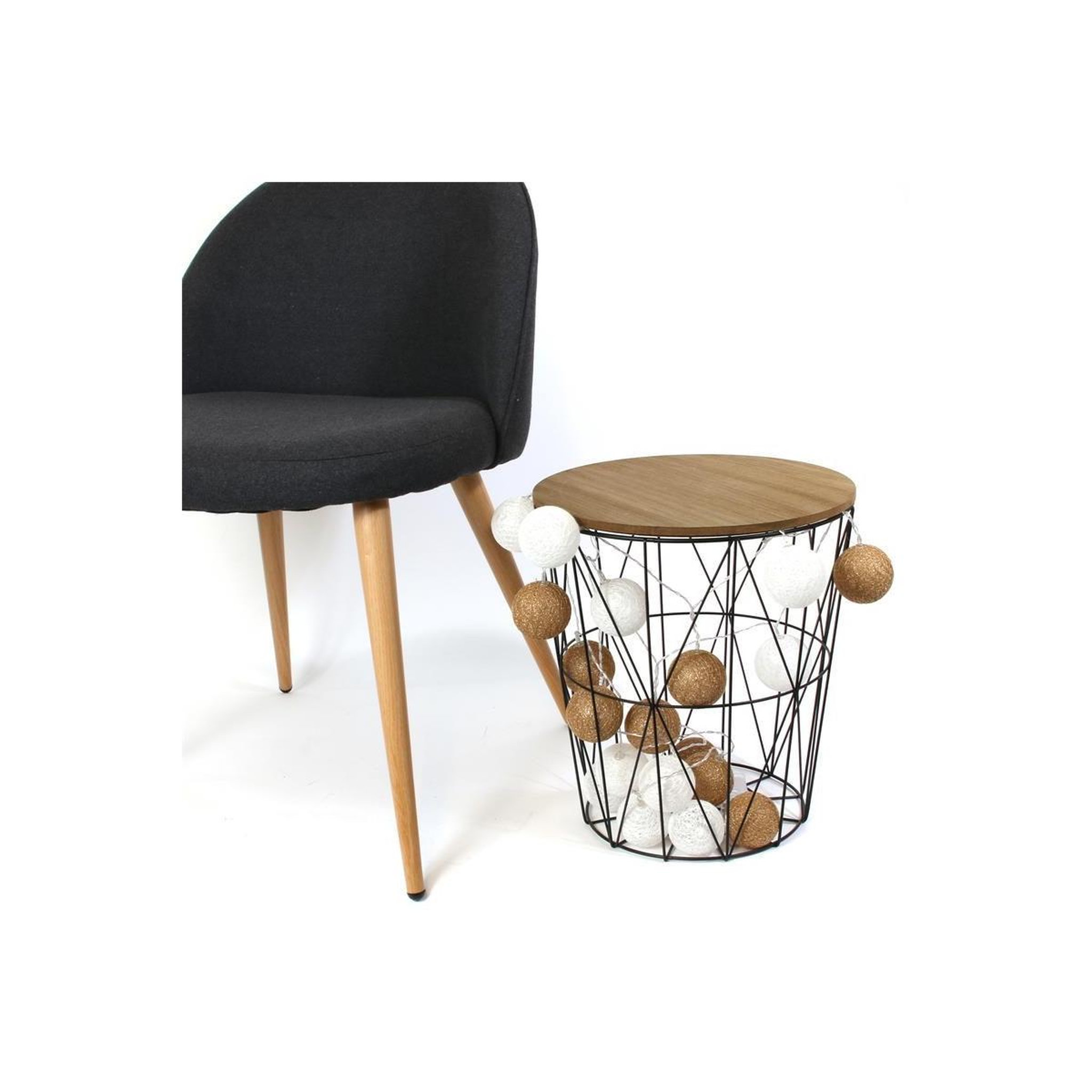 Voir la diapositive 2 : The Home Deco Factory Guirlande lumineuse à led  20 boules  315cm or