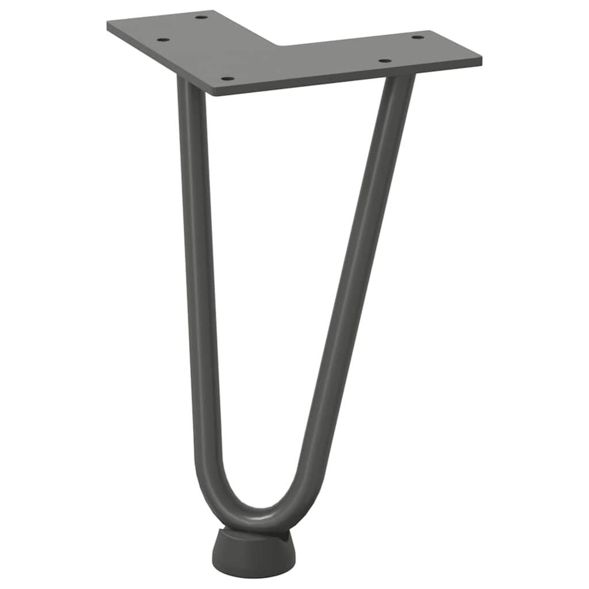 Voir la diapositive 4 : VIDAXL Pieds de table en forme d'epingle a cheveux 4 pcs anthracite