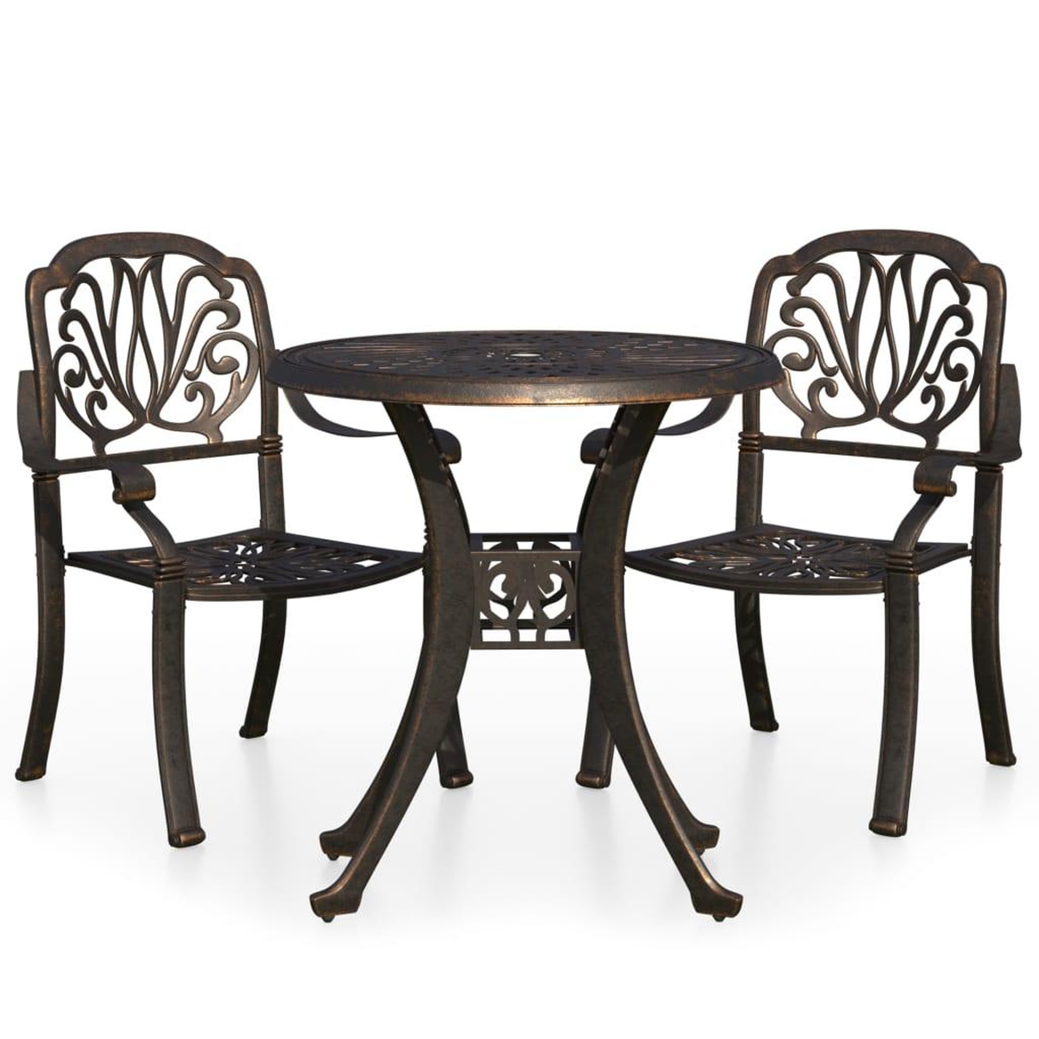 Voir la diapositive 2 : VIDAXL Ensemble de bistro 3 pcs Aluminium coule Bronze