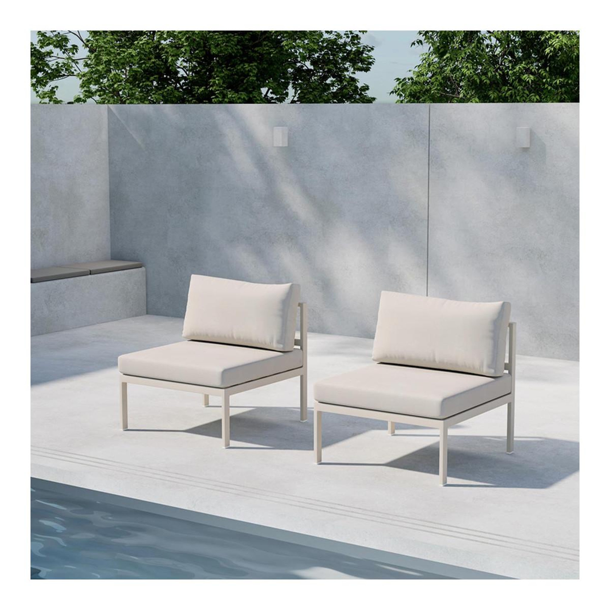 Voir la diapositive 4 : Paris Prix Module canapé de jardin  copacabana  74cm beige clair