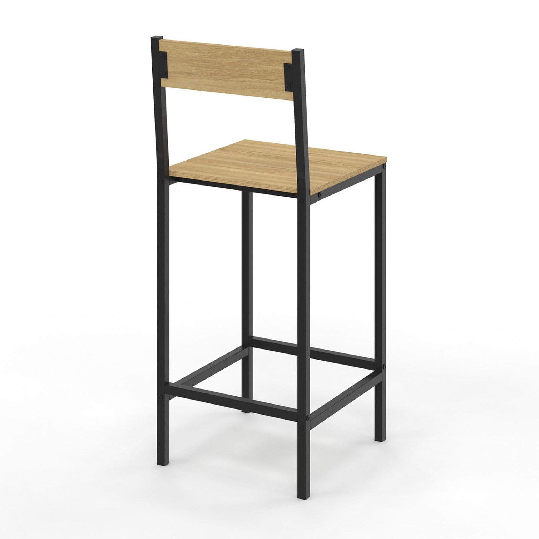 Voir la diapositive 4 : ID MARKET Lot de 2 tabourets de bar detroit avec dossier chaise de cuisine design industriel