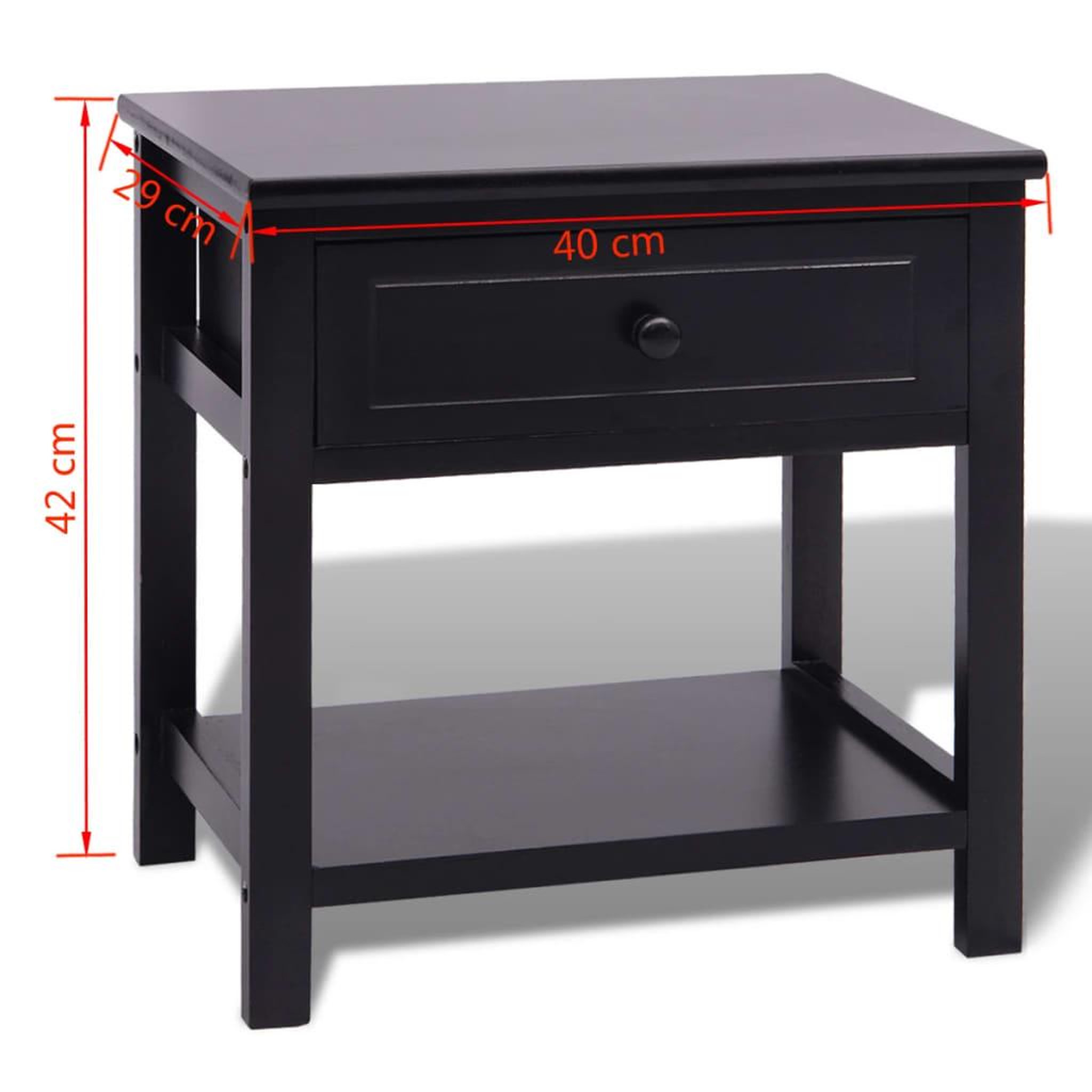 Voir la diapositive 6 : VIDAXL Table de chevet Bois Noir