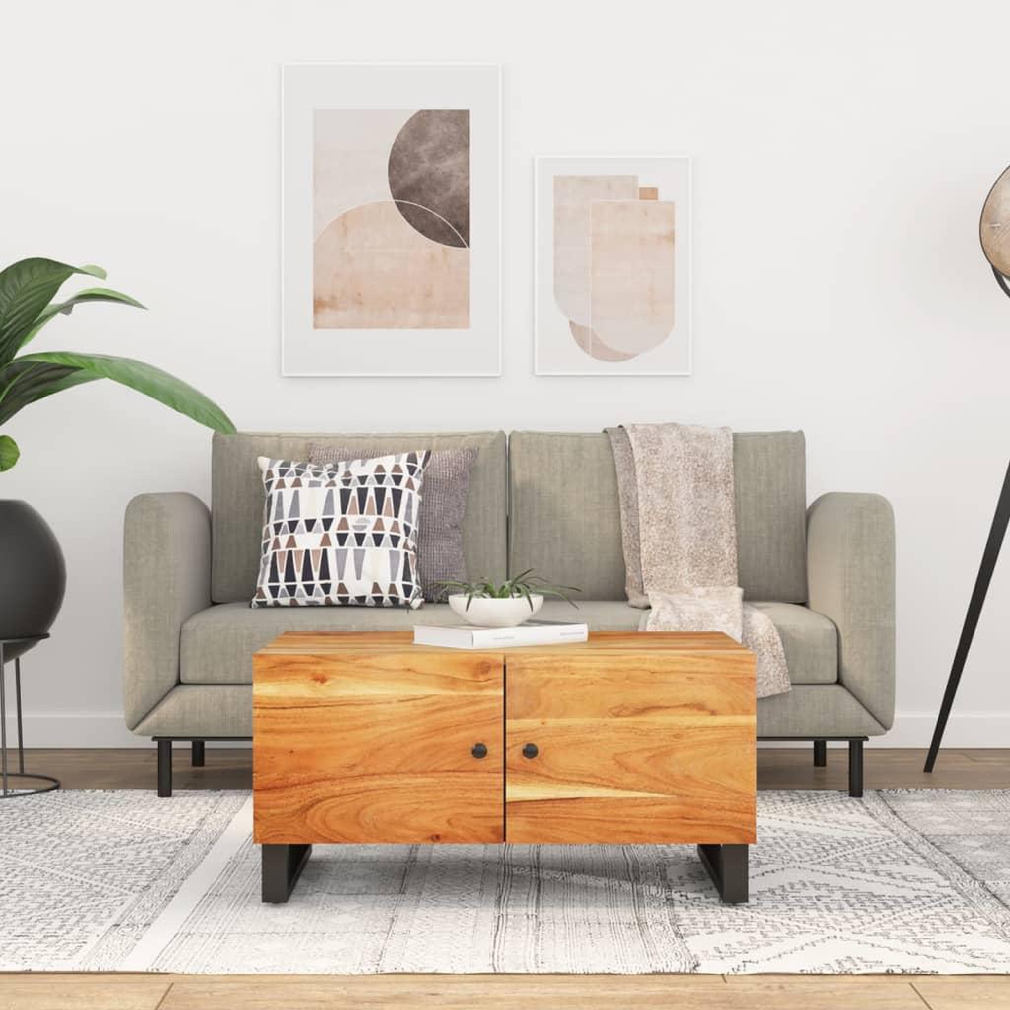 Voir la diapositive 1 : VIDAXL Table basse 80x50x40 cm Bois d'acacia solide et d'ingenierie