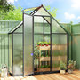 Voir la diapositive 6 : OUTSUNNY Serre de jardin alu polycarbonate - porte, lucarne - 1,7 x 0,58 x 1,95 m - noir