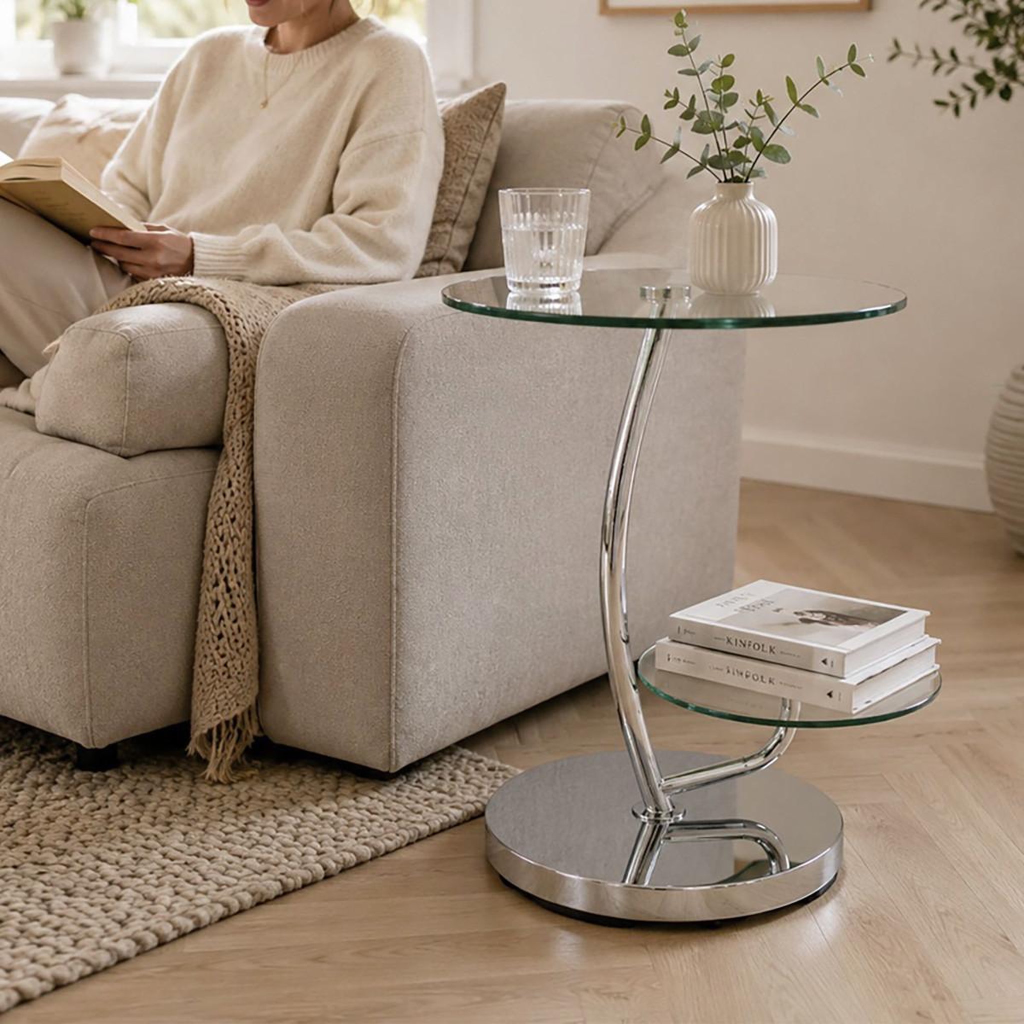 Voir la diapositive 2 : Paris Prix Table d'appoint design  cofag  55cm chromé