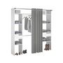 Voir la diapositive 4 : EKIPA EKIPA Dressing avec rideau - Blanc - L 198 x P 40 x H 203 cm - ARTIC