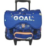 AUCHAN Cartable à roulettes bleu FOOTBALL