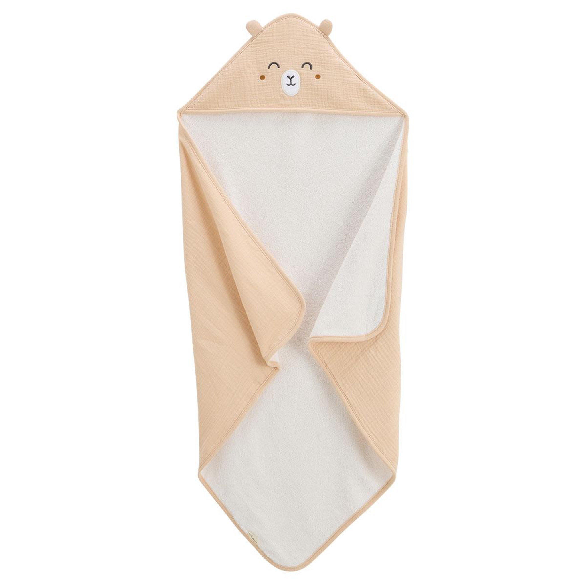 Voir la diapositive 1 : Petit Béguin Cape de bain bébé noisette